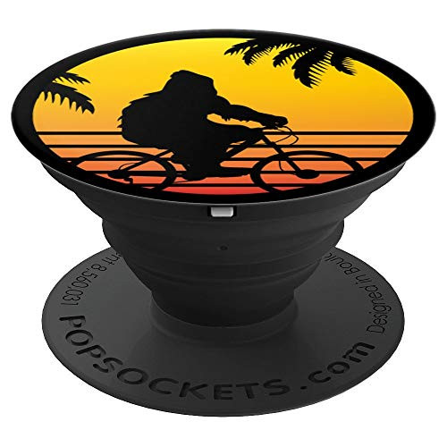 Bigfoot Silhouette Bicycle Vintage Retro Sunset PopSockets Grip and Stand for Phones and Tablets