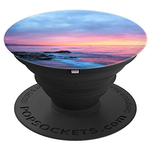 Tropical Sunset Pink Blue Skies Beach Water - PopSockets Grip and Stand for Phones and Tablets