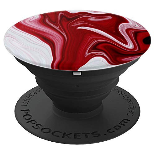 Lovely Blood Red and Creamy White Marble Swirl Agate - PopSockets Grip and Stand for Phones and Tablets
