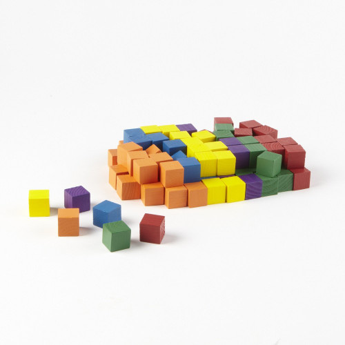 ETA hand2mind Wood 1-inch Color Cubes, Set of 100