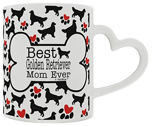 Golden Retriever Gift Best Golden Retriever Mom Ever Dog Owner Gifts Dog Lover Heart Handle Gift Coffee Mug Tea Cup Heart Handle