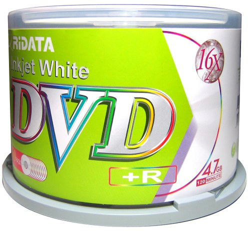 Ritek Ridata DVD+R 4.7GB 16X, White Inkjet Printable, 50-pack (Discontinued by Manufacturer)