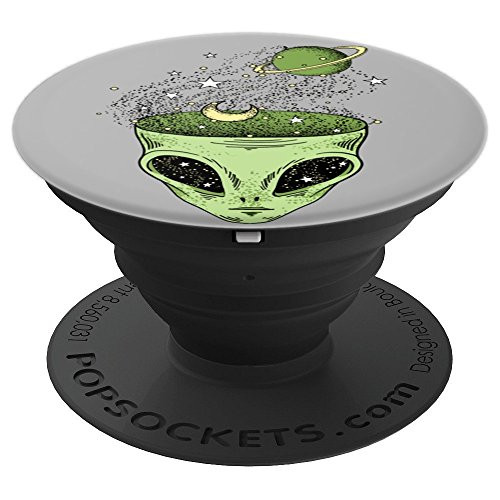 Green Alien Head Open To Space Dreams - PopSockets Grip and Stand for Phones and Tablets