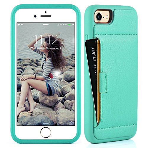 ZVE Case for Apple iPhone 8 and iPhone 7, 4.7 inch, Slim Leather Wallet Case with Credit Card Holder Slot Pocket Protective Case Cover for Apple iPhone 7/8 - Blue