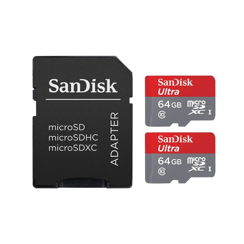 SanDisk Ultra 64GB microSDXC UHS-I Card with Adapter (2 pack) SanDisk Ultra 64GB microSDXC UHS-I Card with Adapter (2 pack)