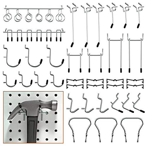 TUPARKA 81Pcs Pegboard Hooks Assortment Peg Hook Organization with Peg Locks