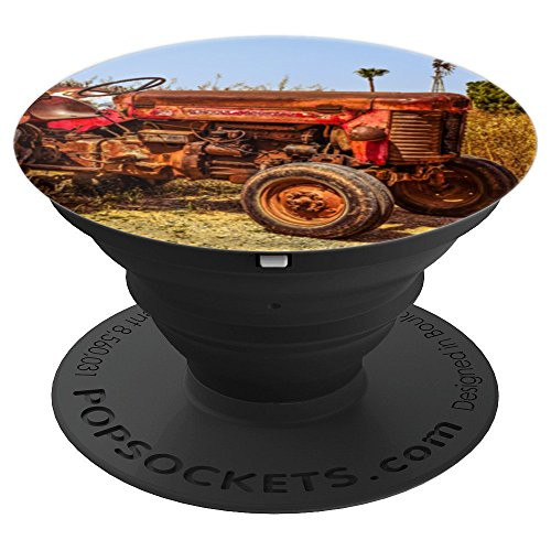 Old Red Tractor Vintage With Rust Farmers Farm - PopSockets Grip and Stand for Phones and Tablets