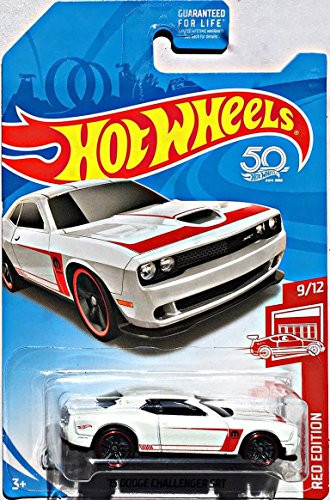 Hot Wheels Mattel Basic Die-Cast Red Edition - '15 Dodge Challenger SRT (White)