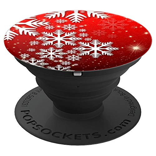 Christmas Snowflake Red White Pop Socket- Boys Girls Gifts - PopSockets Grip and Stand for Phones and Tablets