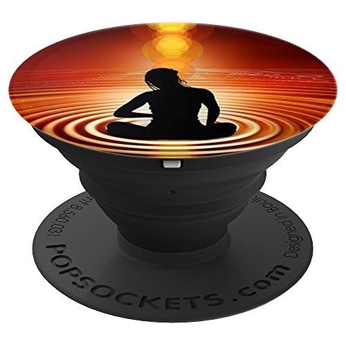 Sunset Meditation Yoga Woman Phone Grip And Accessories - PopSockets Grip and Stand for Phones and Tablets