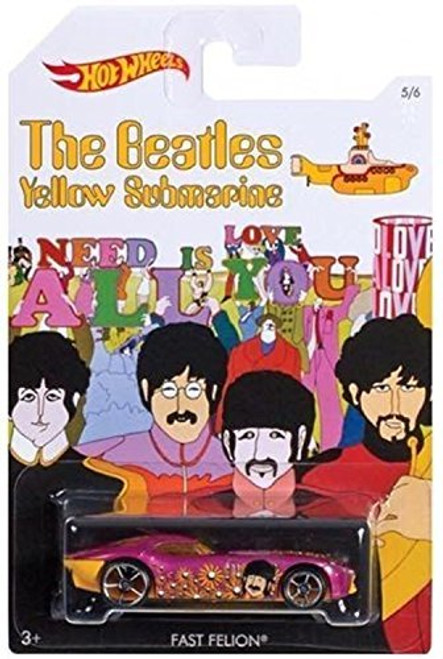 FAST FELON 2016 Hot Wheels THE BEATLES 50th Anniversary YELLOW SUBMARINE 1:64 Scale Collectible Die Cast Metal Toy Car Model 5/6 by Hot Wheels