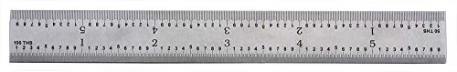 PEC Tools 162-006 6" 16R USA Rigid Steel Rule, reads 32nds, 64ths, 50ths, 100ths.