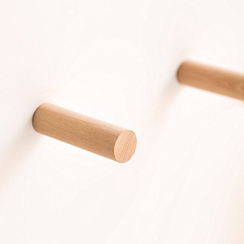 Astra Gourmet Pack of 2 Wooden Utility Hook, Hanging Coat Hat Wall Mounted Single Organizer Hangers, Handmade Craft Hat Rack(Beech Wood, 4 Inches)