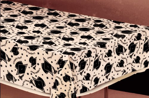 Amscan Graduation Party Tablecover, Clear Plastic, 54" X 108". Party Supplies