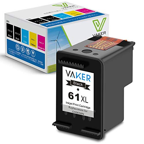 VAKER Remanufactured Ink Cartridge Replacement for HP 61XL 61 XL Used in Envy 4500 5530 5534 5535 Deskjet 1000 1010 1510 1512 2540 3050 3510 3050A Officejet 2620 4630 4635 (1 Black) VAKER Remanufactured Ink Cartridge Replacement for HP 61XL 61 XL Used in Envy 4500 5530 5534 5535 Deskjet 1000 1010 1510 1512 2540 3050 3510 3050A Officejet 2620 4630 4635 (1 Black)