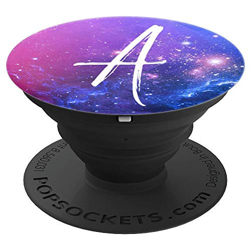 Letter A Galaxy PopSocket Pink Purple and Blue Initial A - PopSockets Grip and Stand for Phones and Tablets