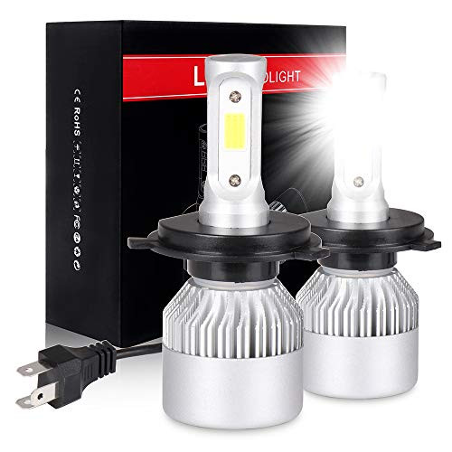 ECCPP H4 LED Headlight Bulb Hi/Lo Beam White Headlamp Conversion Kit - 80W 6000K 9600Lm - 1 Year Warranty(Pack of 2)