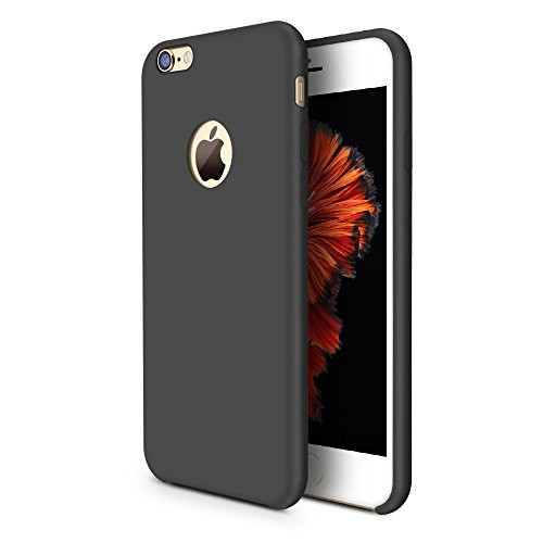 TORRAS [Love Series] iPhone 6S Case/iPhone 6 Case, Liquid Silicone Rubber Shockproof Case with Soft Microfiber Cloth Cushion Compatible with iPhone 6 / 6S, Black