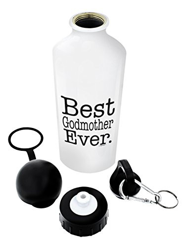 ThisWear Best Godmother Best Godmother Ever Godmother Gifts New Godmother Gifts for Godmother Gift Aluminum Water Bottle with Cap & Sport Top White