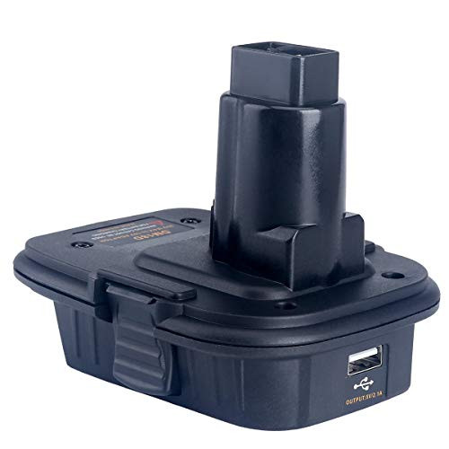 Lasica 20V Battery Adapter DCA1820 with USB Port for Dewalt 18V Tools, Convert DeWalt MAX 20Volt Lithium-Ion Battery DCB204 DCB205 or Milwaukee 18V Battery M18 to DeWalt 18V NiCad NiMh Battery DC9096