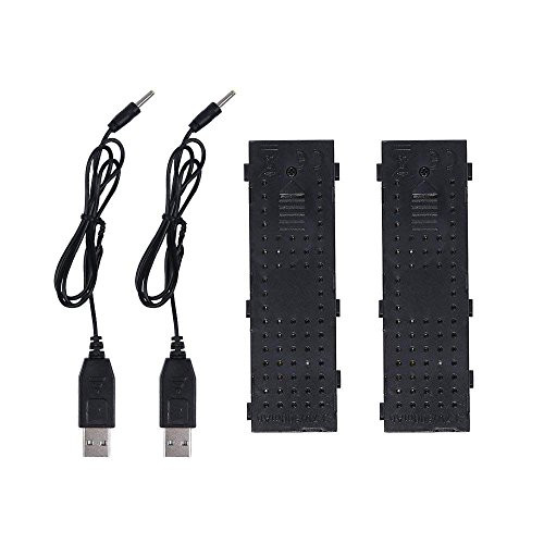 Anbee 2X 3.7V 500mAh Modular LiPo Battery and 2X USB Charging Cable for Holy Stone HS160 RC Quadcopter Drone