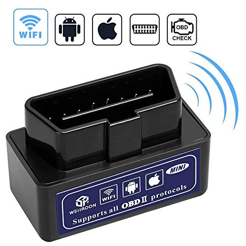 wsiiroon Car Wifi OBD 2, OBD2 Scan Tool, Car OBDII Scan Tool Auto Diagnostic Scanner Code Reader/Scan Tool Check Engine Light for IOS & Android (Black)