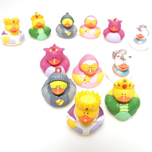 Fun Express Fairy Tale Rubber Duck Ducky Party Favor Set (Lot of 12)