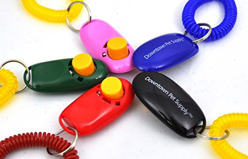Big Button Pet Dog Cat Training Clickers, click with wrist bands - 12 Pack, by Pet Supply City