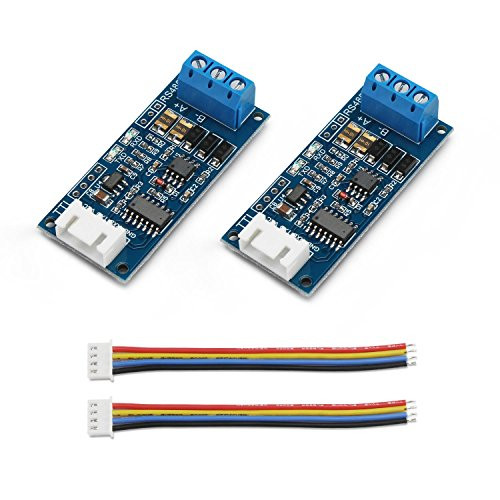 2pcs TTL to RS485 Adapter Module, DROK 485 to TTL Signal Single Chip Serial Port Level Converter 3.3V 5V Board with RXD, TXD Indicator Lights
