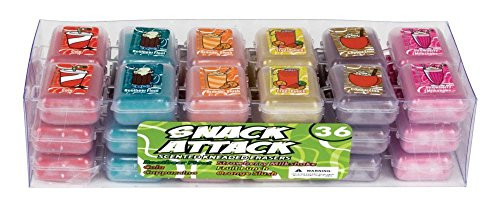 Geddes Snack Attack Scented Kneaded Eraser Assortment, Set of 36 (68122)