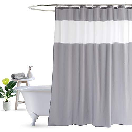 UFRIDAY Shower Curtain Grey and White 72 x 72 Inch, Fabric Shower Curtain UFRIDAY Shower Curtain Grey and White 72 x 72 Inch, Fabric Shower Curtain