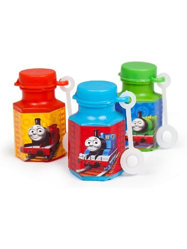 Amscan Cute Thomas The Tank Mini Bubble Birthday Party Favor (Value 24-Pack), 0.6 oz, Blue