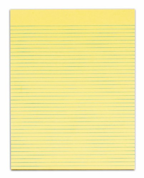 TOPS The Legal Pad Legal Pad, 8-1/2 x 11 Inches, Gum-Top, Canary, Narrow Rule, No Margins, 50 Sheets per Pad, 12 Pads per Pack (7528)