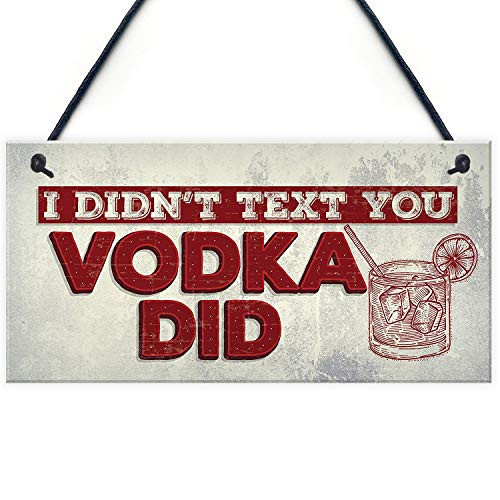 Meijiafei Vodka Sign Friendship Gift Funny Alcohol Man Cave Gift Home Bar Hanging Pub Plaque 10" X 5"
