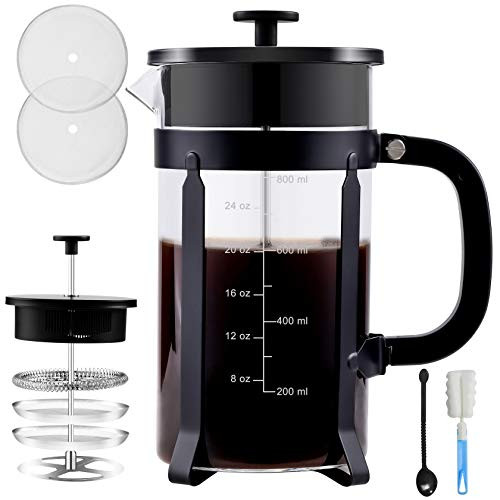 34 Oz French Press Coffee Maker With 4 Level Filtration System,French Press Borosilicate Glass,French Press Stainless Steel Glass,Glass Stainless Steel Coffee Maker French Press 34 Oz French Press Coffee Maker With 4 Level Filtration System,French Press Borosilicate Glass,French Press Stainless Steel Glass,Glass Stainless Steel Coffee Maker French Press