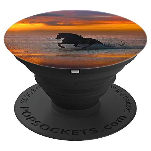 Horse with sunset - PopSockets Grip and Stand for Phones and Tablets
