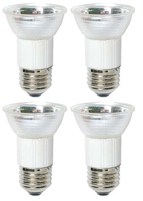 Pack Of 4 75 Watt JDR MR16 75W 120 Volt Medium Base Halogen Flood Lamp E26 120V Mini Reflector Light Bulb