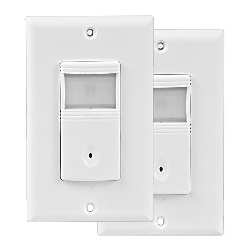 Hykolity Vacancy & Occupancy PIR motion sensor wall switch?Neutral Wire required, Single-Pole?Automatic and Manual ON/OFF for lights?Corridor and Staircase-2 Pack