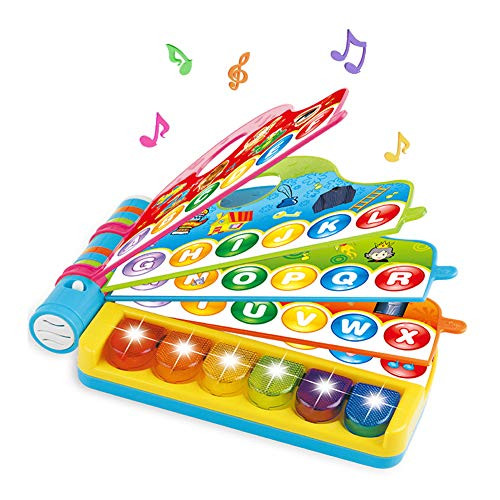 Musical Learning Book Baby Toys - Infant Early Development Piano Musical Rhymes Book Toys with Light Music Preschool Reading Flip Flop Learning Book for Toddler Kids Boys Girls (Musical Rhymes Book)