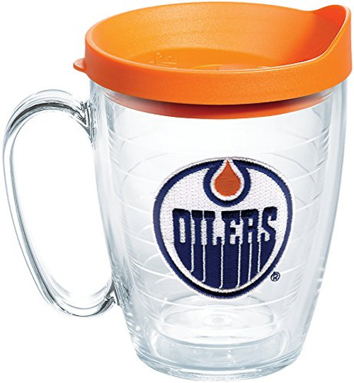 Tervis 1062510 NHL Edmonton Oilers Primary Logo Tumbler with Emblem and Orange Lid 16oz Mug, Clear Tervis 1062510 NHL Edmonton Oilers Primary Logo Tumbler with Emblem and Orange Lid 16oz Mug, Clear