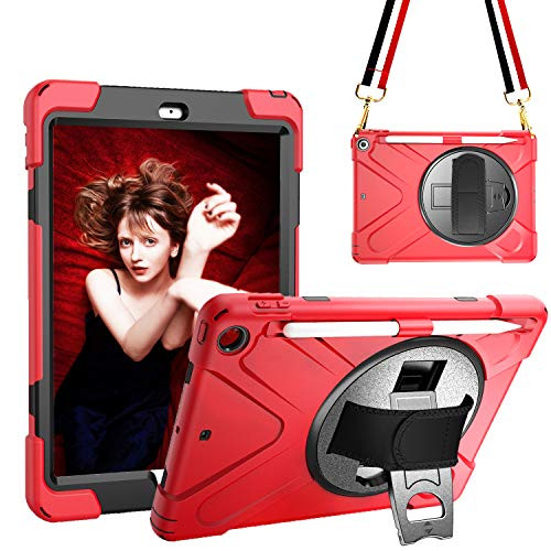 MAHYVE Case for iPad 9.7 Case 2018, iPad 6th Generation Cases 2018 with Heavy Duty Kickstand, Full-Body Rugged Protective iPad Case 6th Generation / 5th Gen for 9.7 Case 2017/2018 (Red)
