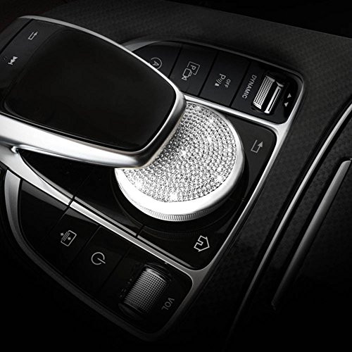 YIKA Benz Auto Center Console Multimedia Knob adjust Crystal Diamond Decoration cover For Mercedes-Benz New C Class/GLC Class/new E Class