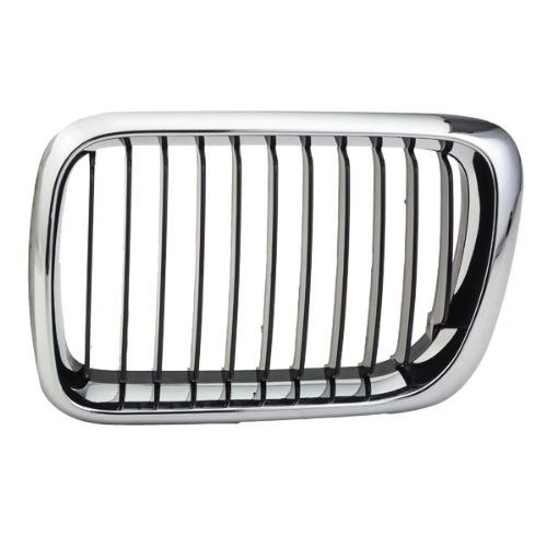 CarPartsDepot, Driver Left Side Front Grille Chrome Frame Removal Matte Black Vertical Insert LH, 400-12984-01 BM1200122 51138195151