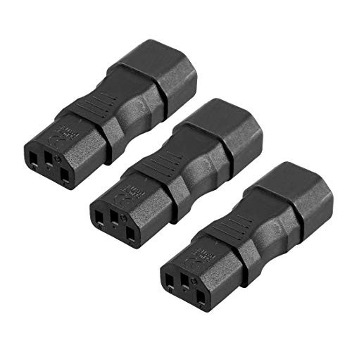 uxcell AC110V-250V 10A IEC320 Male C14 to Female C13 Power Socket Adapter for Cord Connector 3 Pcs
