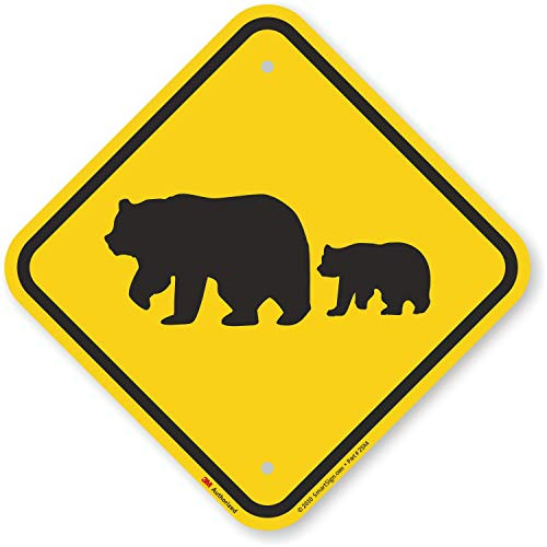 "Bear" Crossing Sign By SmartSign | 12" x 12" 3M Engineer Grade Reflective Aluminum