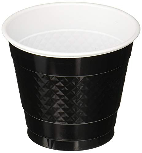 Amscan 43035.1 Jet Black Plastic Cups | 9 oz. | 200 Ct