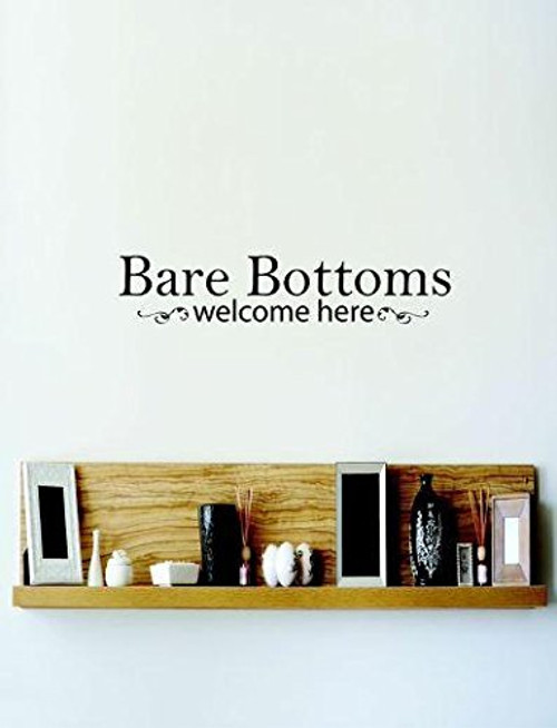 Design with Vinyl RE 2 C 2018 Bare Bottoms Welcome Here Image Quote Vinyl Wall Decal Sticker, 14 x 28", Black Design with Vinyl RE 2 C 2018 Bare Bottoms Welcome Here Image Quote Vinyl Wall Decal Sticker, 14 x 28", Black