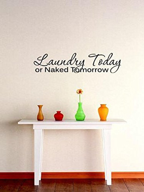Design with Vinyl RE 2 C 2132 Laundry Today Naked Tomorrow Quote Vinyl Wall Decal Sticker, 14 x 28" Design with Vinyl RE 2 C 2132 Laundry Today Naked Tomorrow Quote Vinyl Wall Decal Sticker, 14 x 28"