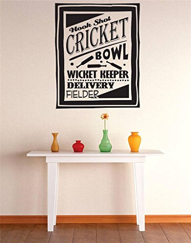 Design with Vinyl RE 3 C 2218 Hook Shot Cricket Bowl Image Sports Quote Vinyl Wall Decal Sticker, 20 x 30"