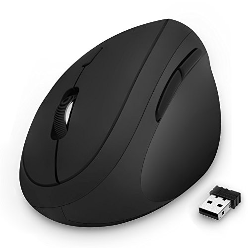 Wireless Vertical Mouse, Jelly Comb Wireless Mouse 2.4G High Precision Ergonomic Optical Mice ? for Small Hands ? (Black)